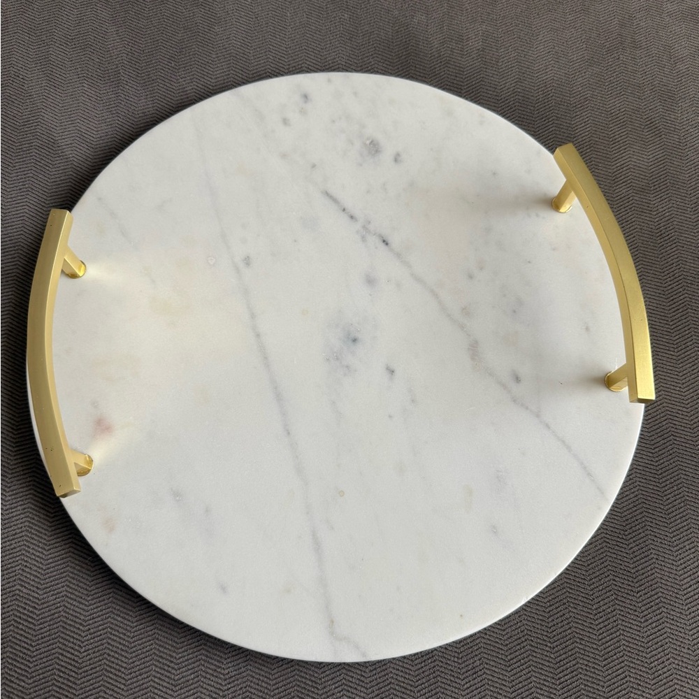 West Elm Marble & Brass Round Charcuterie Board - Picture 4 of 5